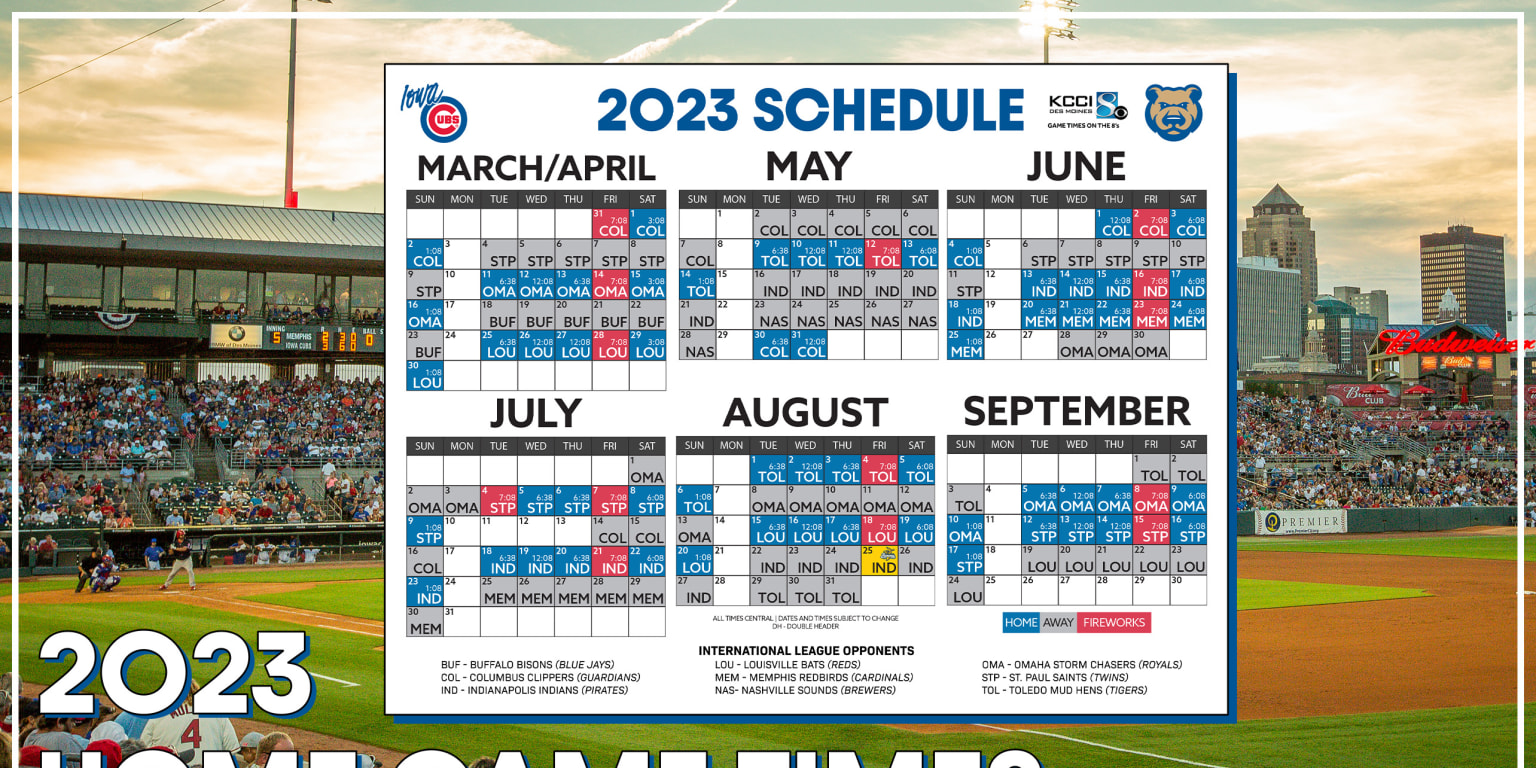 Iowa Cubs Game Schedule 2024 Susi Zilvia