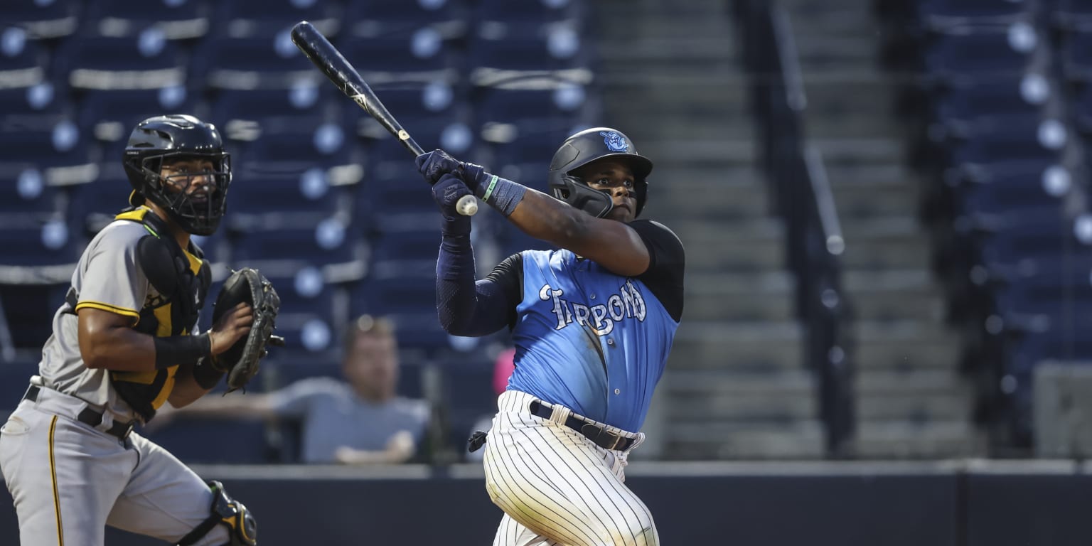 Tampa Tarpons Nelson Medina (3) hits a single during an MiLB