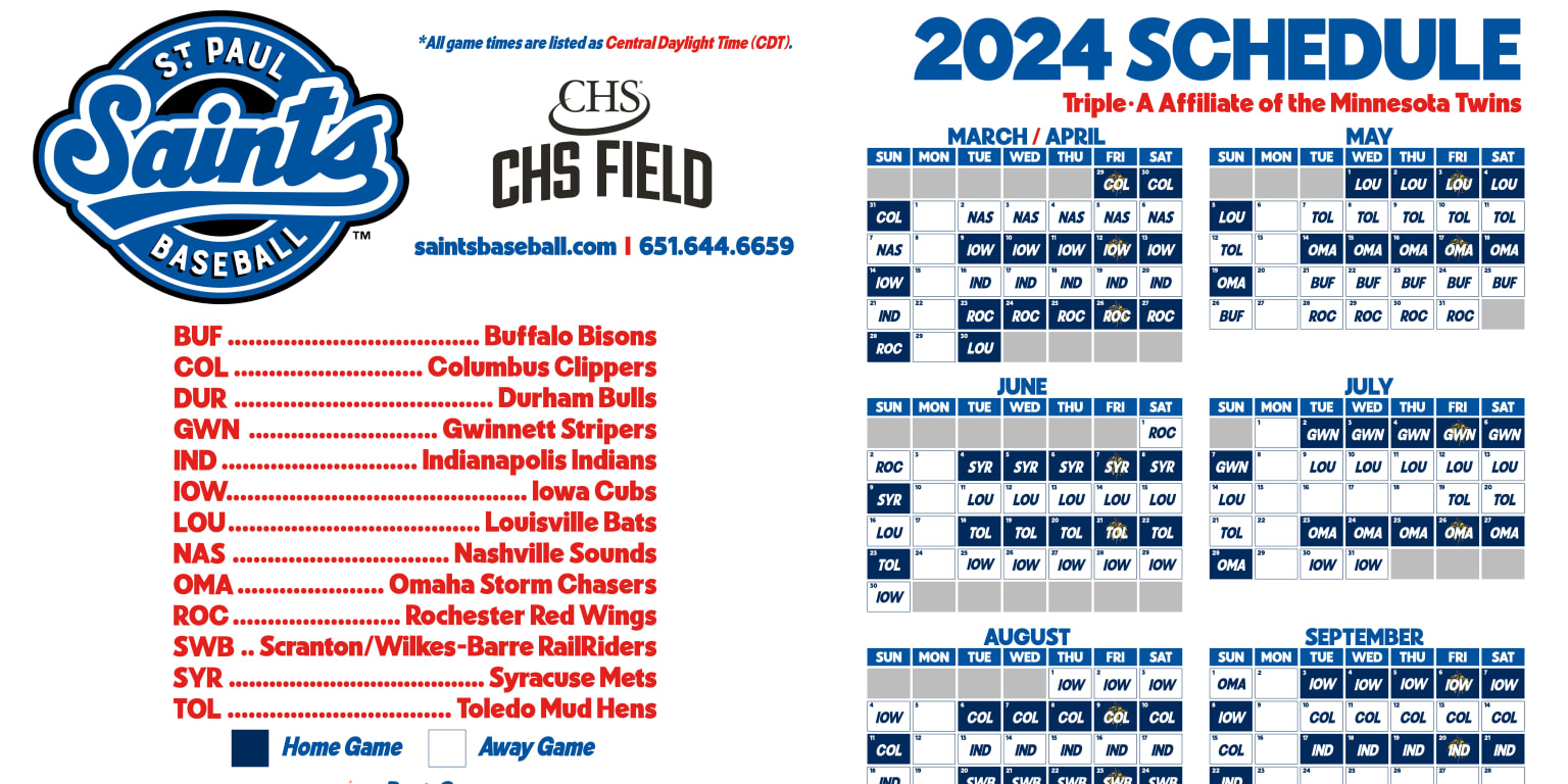 St Paul Saints Schedule 2025 Season Emili Inesita