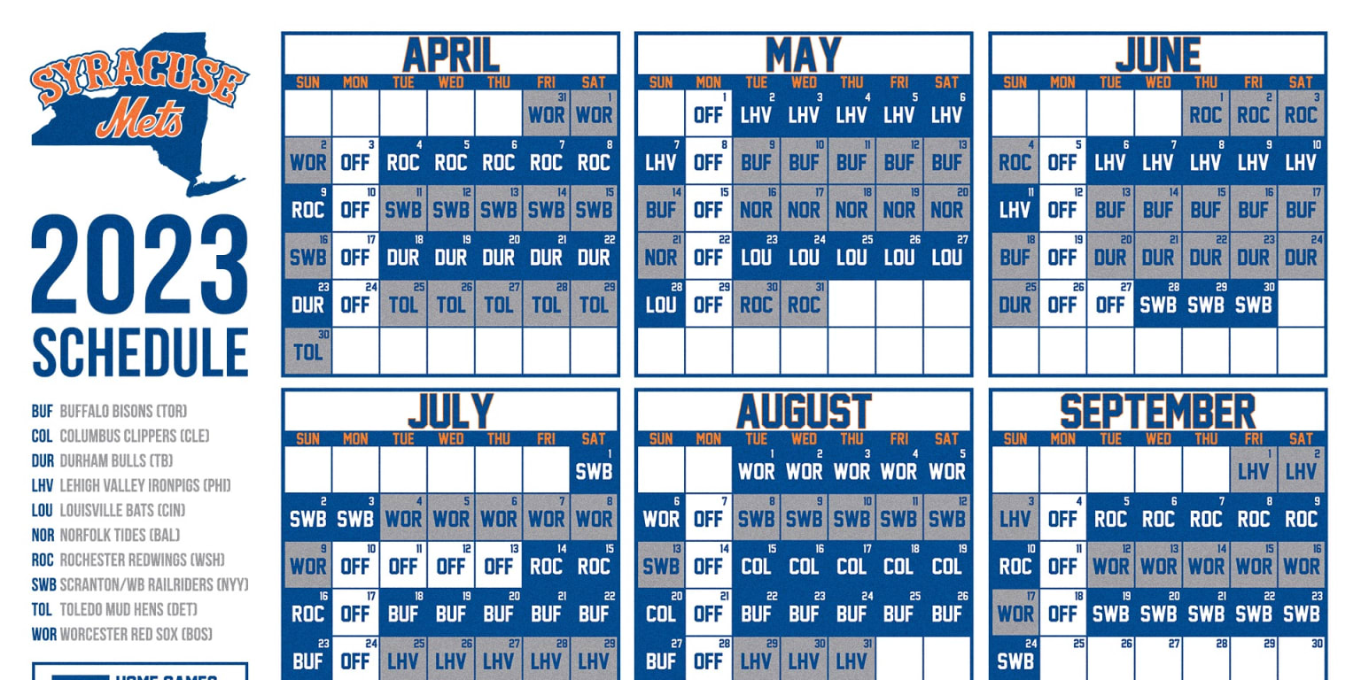 Syracuse Mets Release 2023 Schedule MiLB