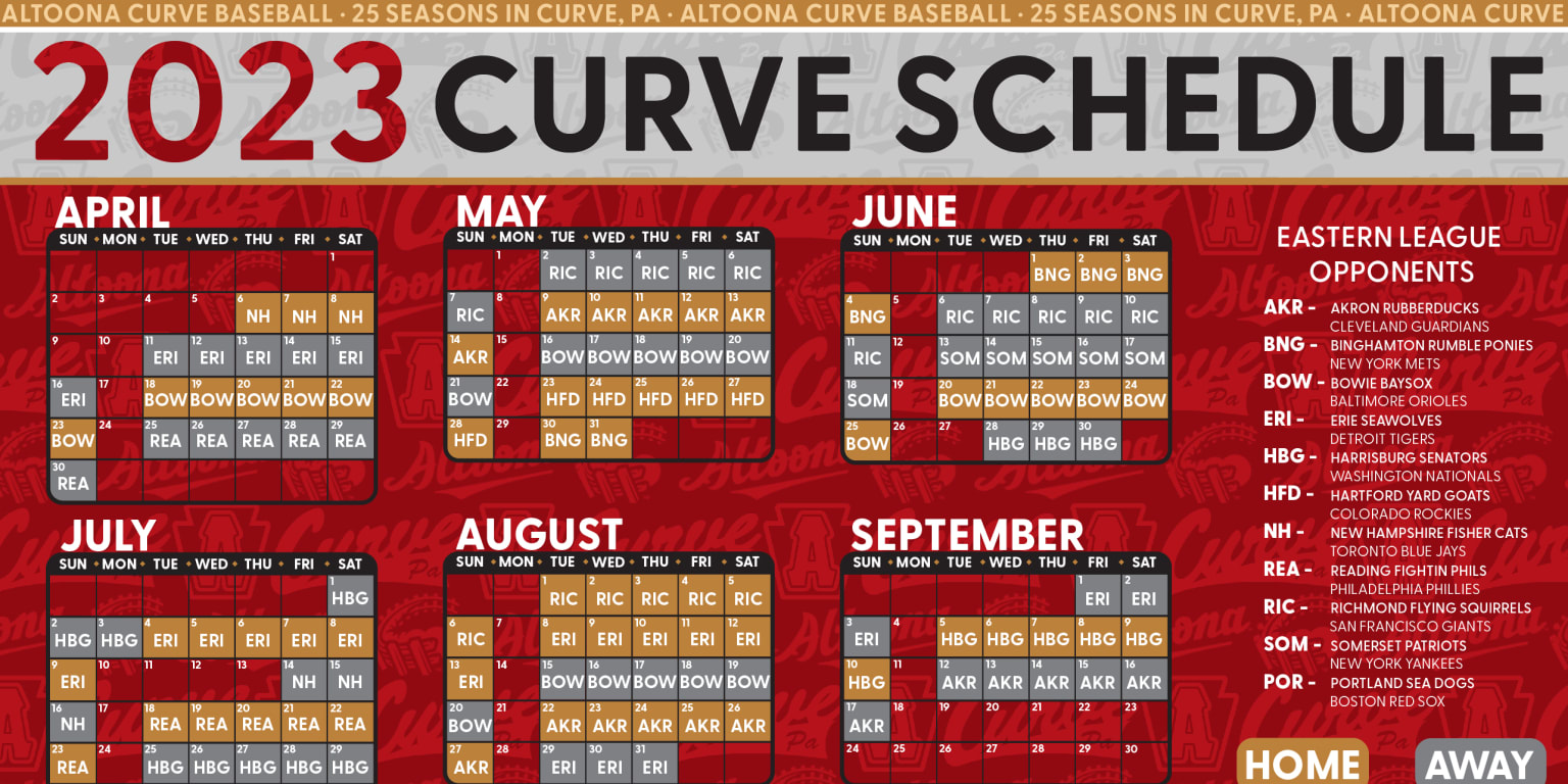 Curve Reveal 2023 Schedule at Peoples Natural Gas Field | MiLB.com