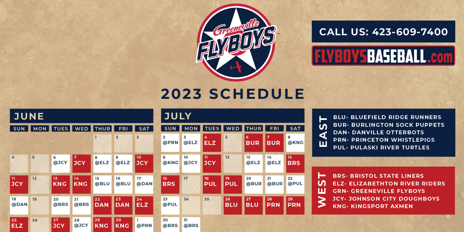 Greeneville Flyboys release 2022 promotional schedule