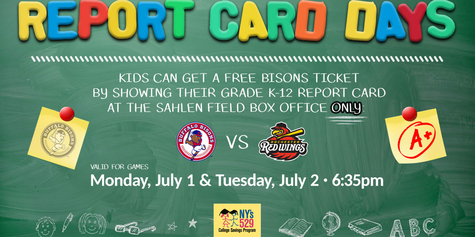 Free Kids K12 Ticket with Bisons Report Card Days July 12