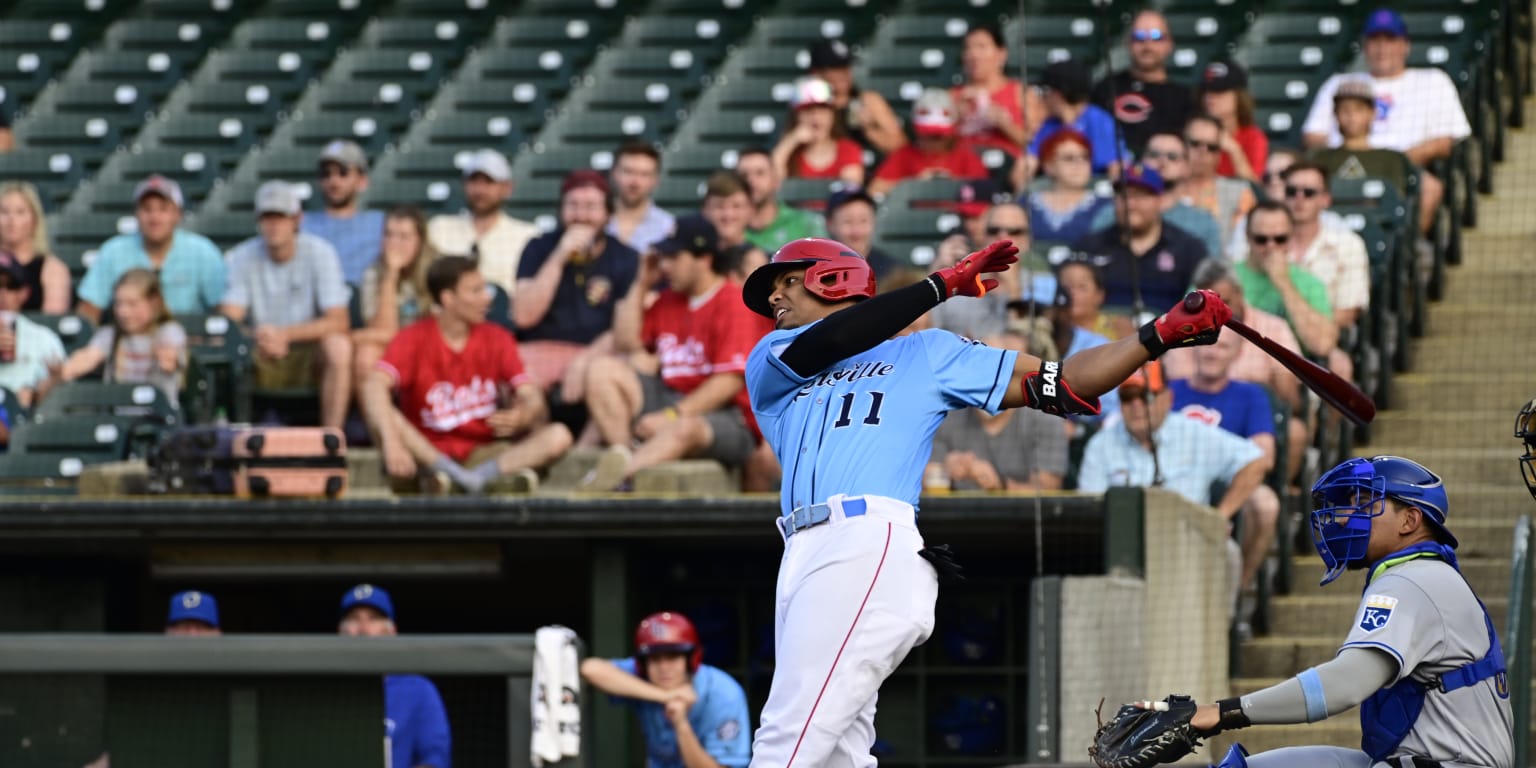 April 28, 2022: Louisville Bats infielder Alejo Lopez (40) fields a ground  ball against the Columbus