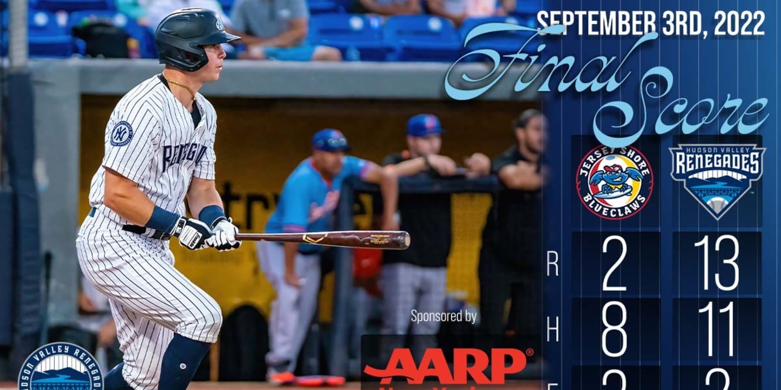 Hudson Valley Renegades vs Jersey Shore Blueclaws live score