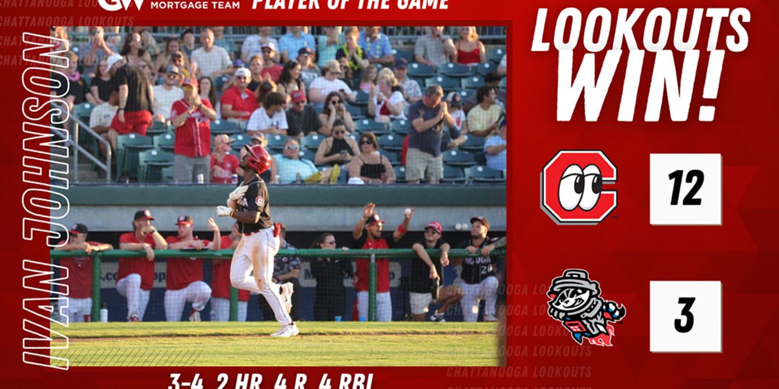 Ivan Johnson's Two HRs Power Lookouts to 12-3 Win | Lookouts