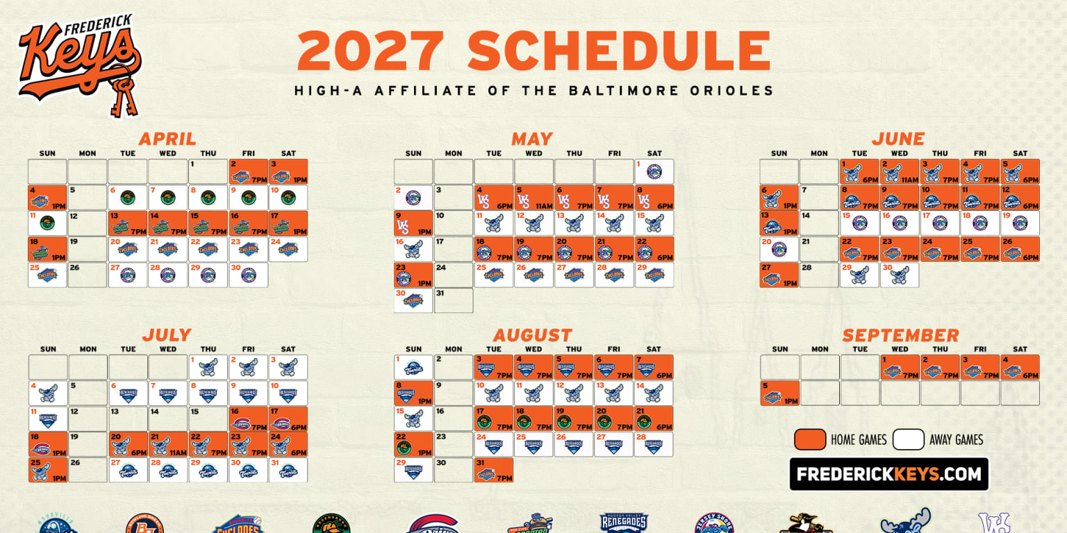 Scheduling Auction Icon Frederick Keys Announce 2027 Game Times | MiLB.com