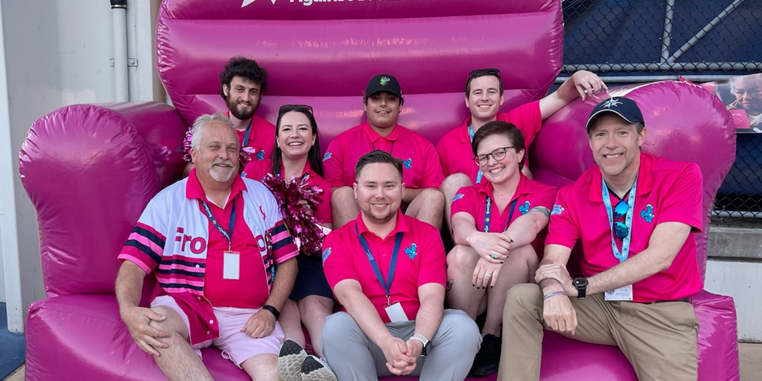 The AquaSox wear pink!
