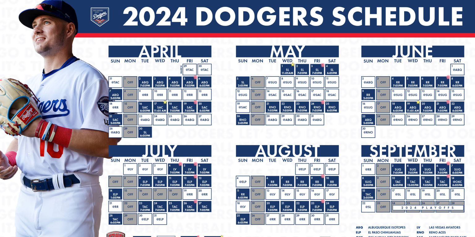 Dodgers Schedule 2024 Calendar Faina Anallise