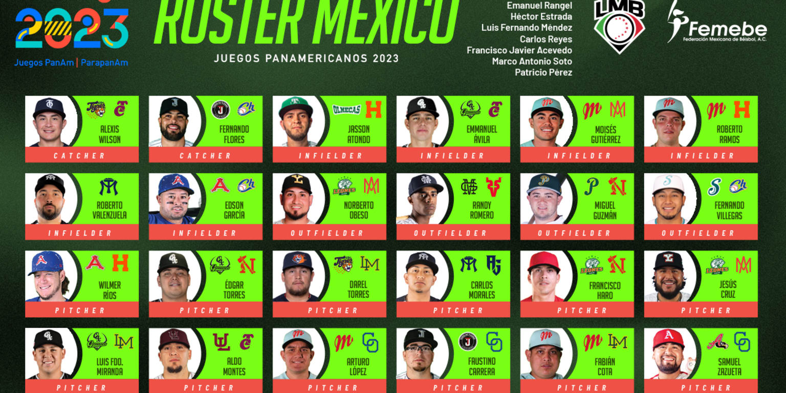 Roster de la Selección Mexicana de Beisbol para los juegos Panamericanos  Santiago 2023