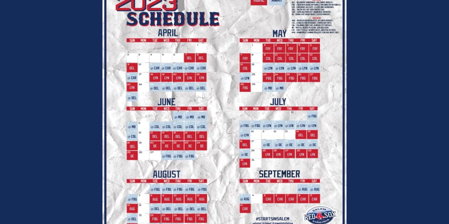 Salem Red Sox Unveil 2023 Regular Season Schedule