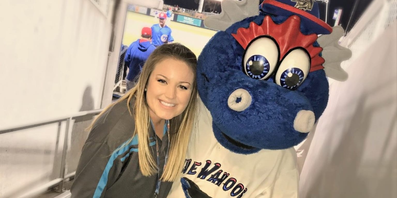 Bobblehead of Kazoo the Blue Wahoos Mascot