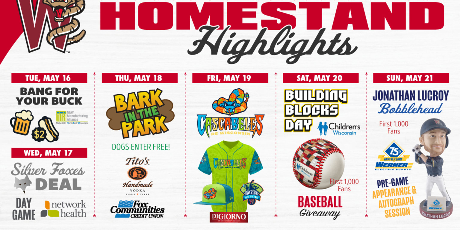 Timber Rattlers Homestand Highlights May 16 to 21 2023 Timber Rattlers