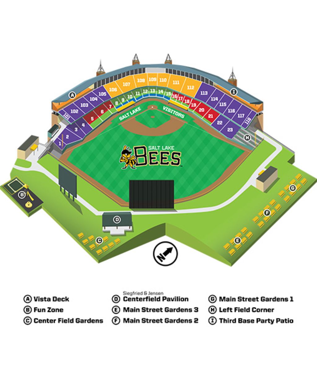 Salt Lake Bees Smith's Ballpark Seating Chart Bees