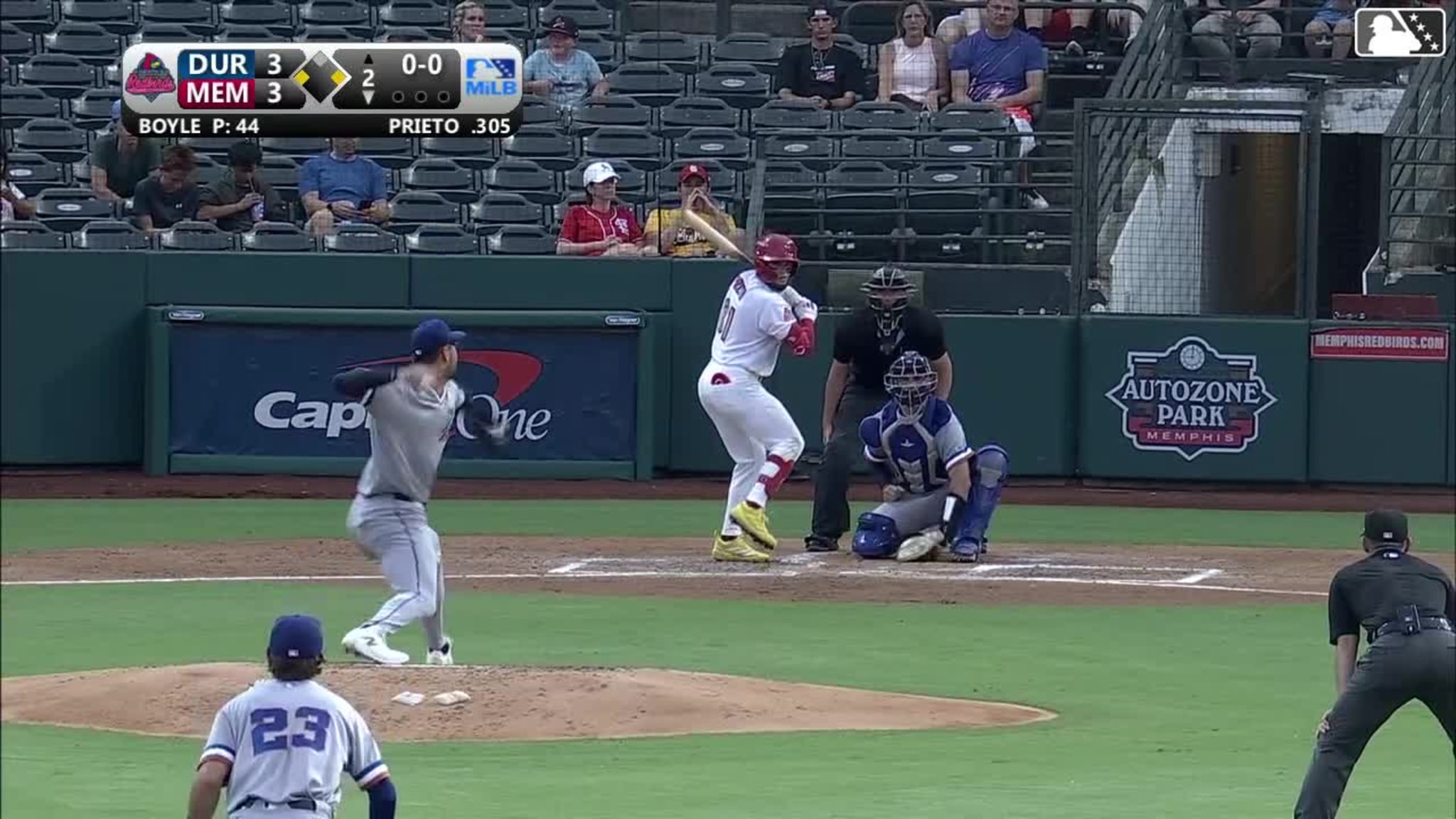 Leo Bernal homers (12) on a fly ball to right field. Thomas