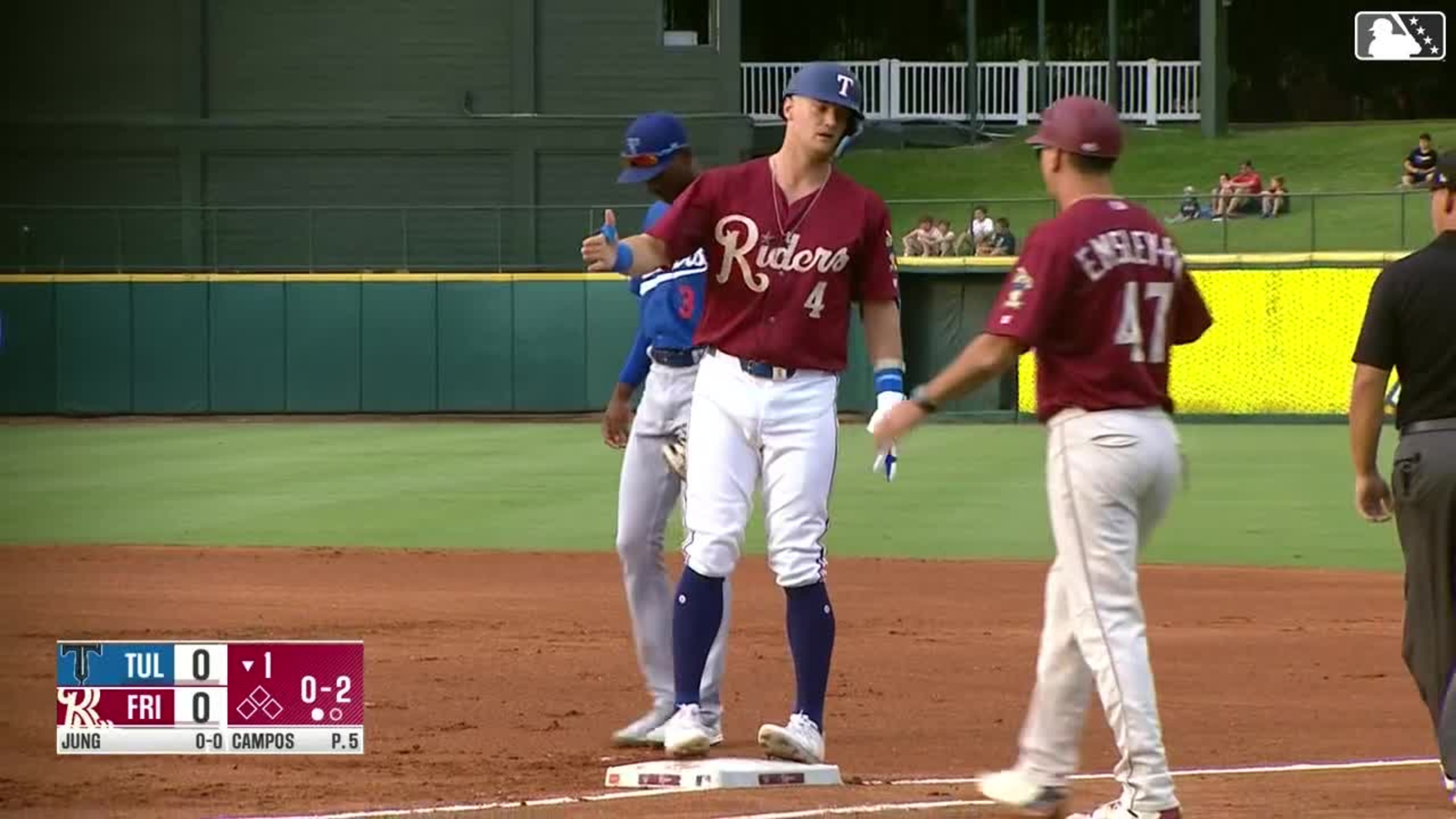 Josh Jung singles in his first at-bat while on rehab | 07/27/2024 |  RoughRiders