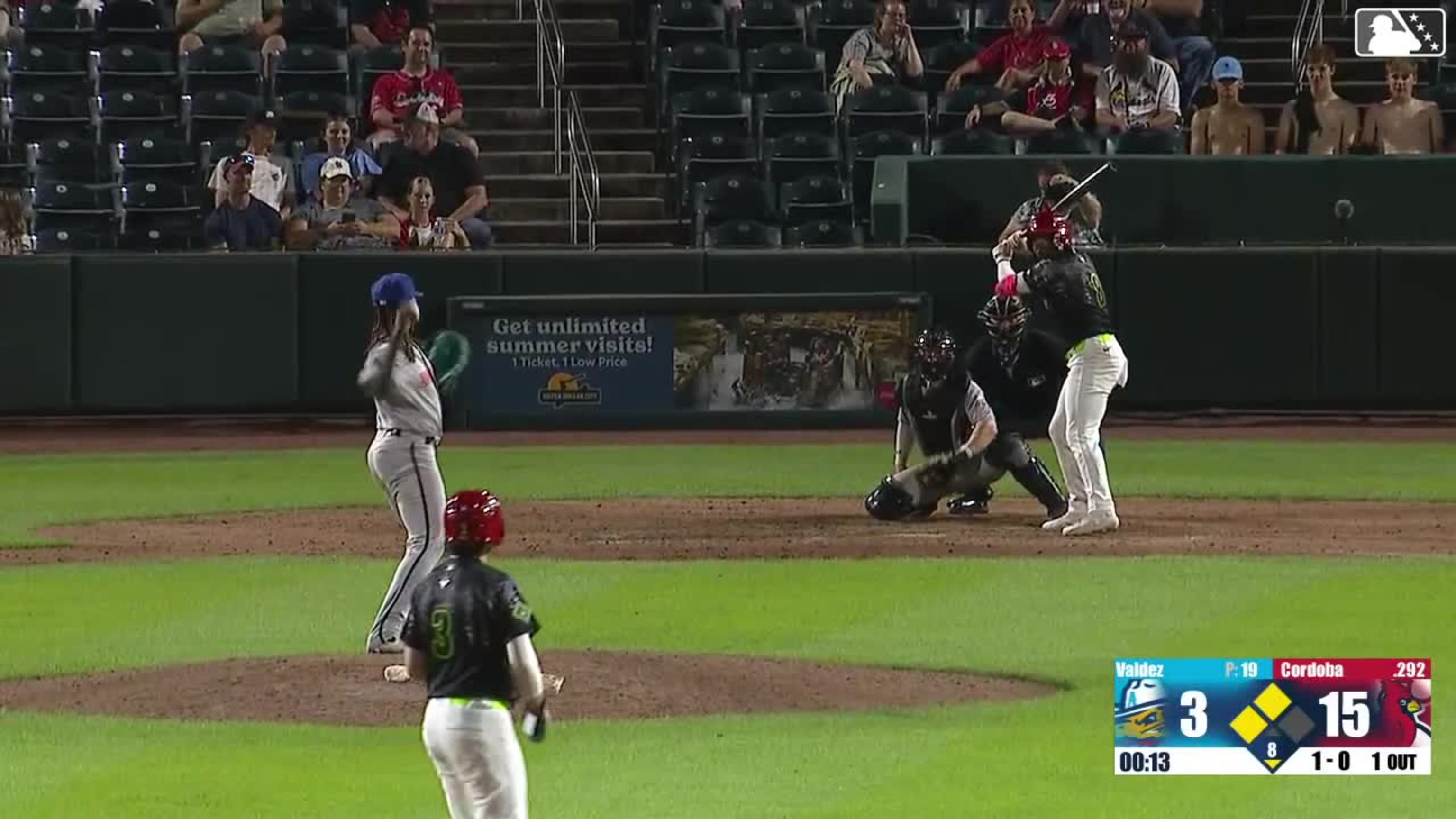 Zach Levenson homers (4) on a fly ball to left center field. Ryan