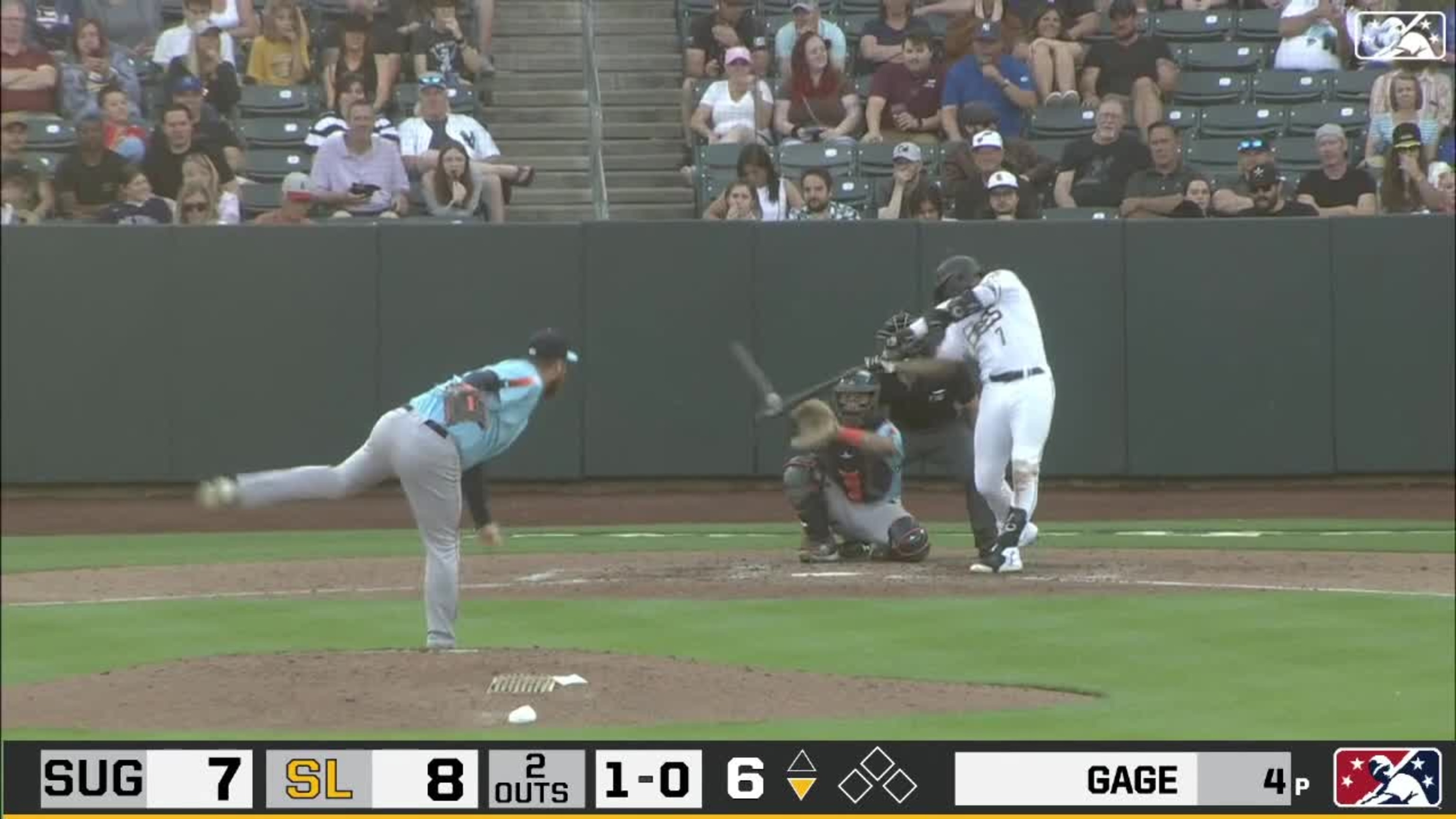 Salt Lake Bees starting pitcher Chase Silseth (29) delivers a