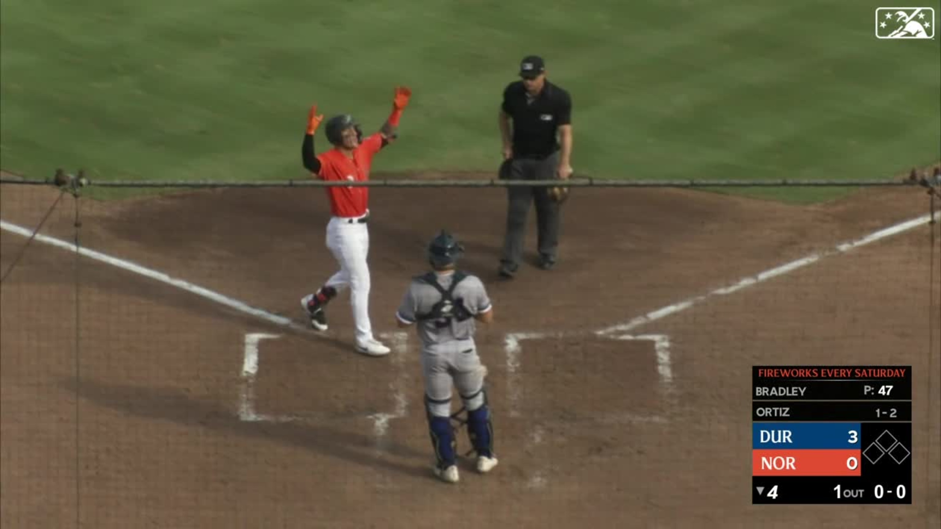 Joey Ortiz's three-run homer helps Tides silence Sounds for series