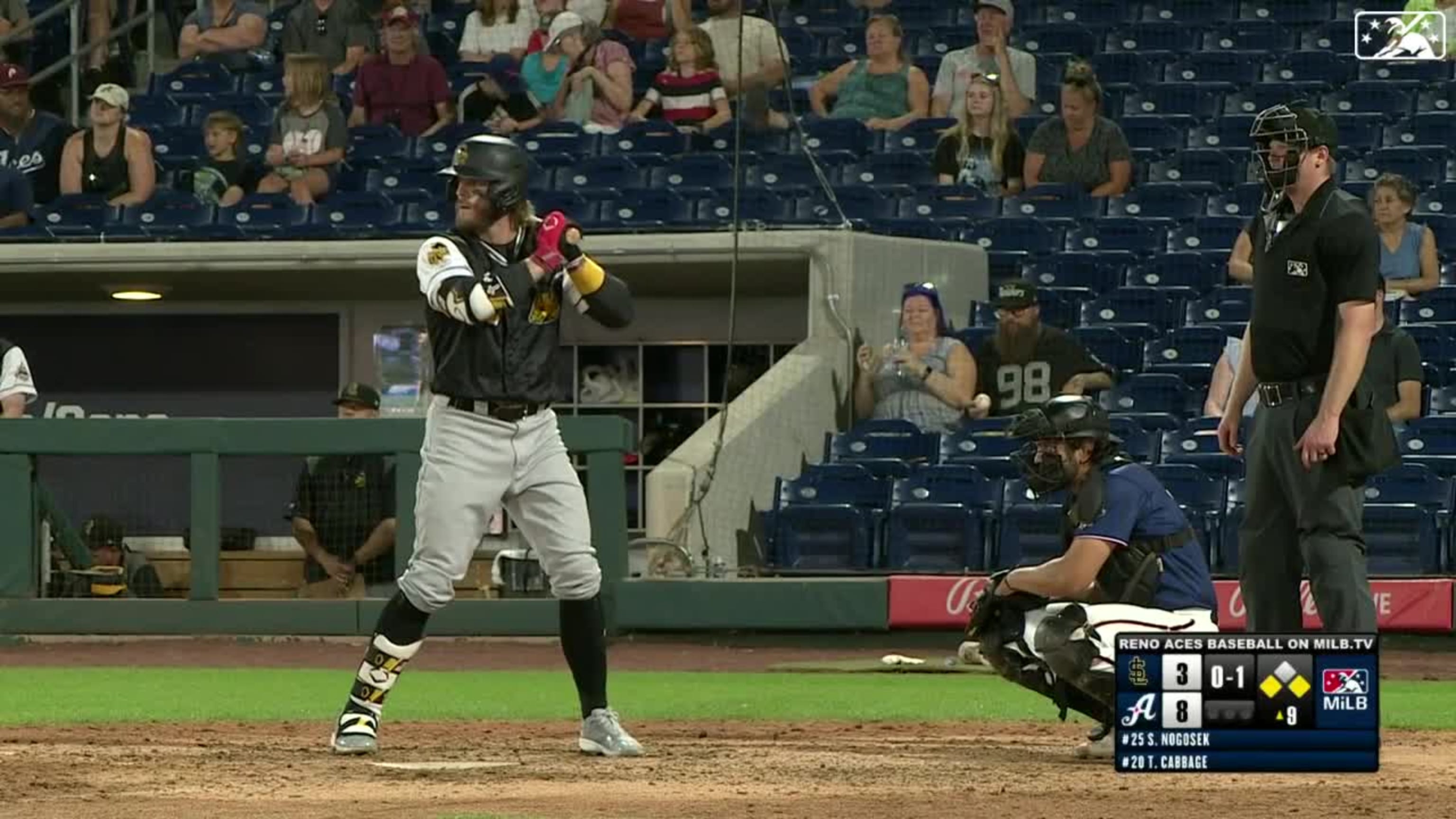 Trey Cabbage's long home run, 08/13/2023