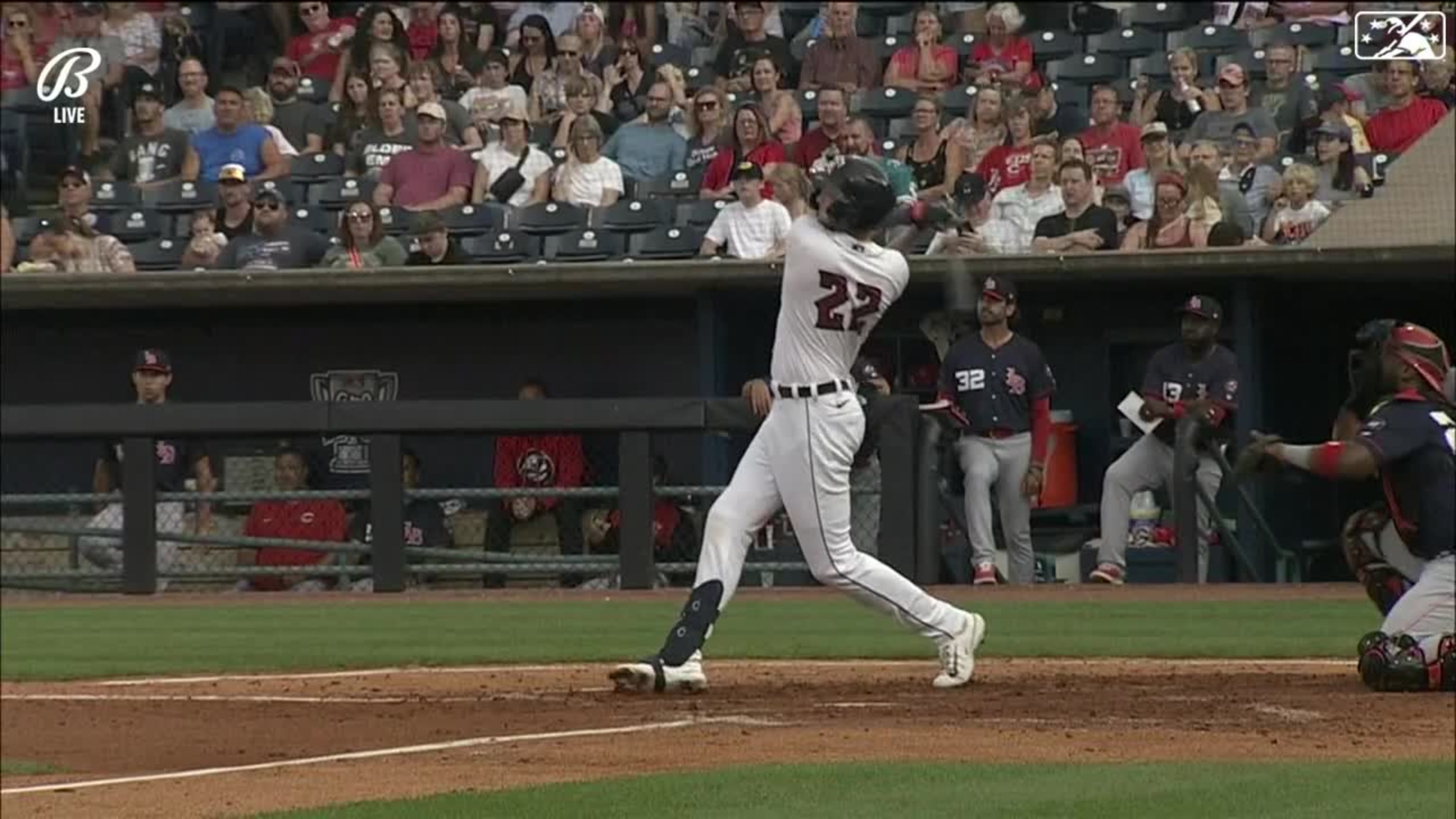 Playing alongside his brother, Parker Meadows homers on first pitch