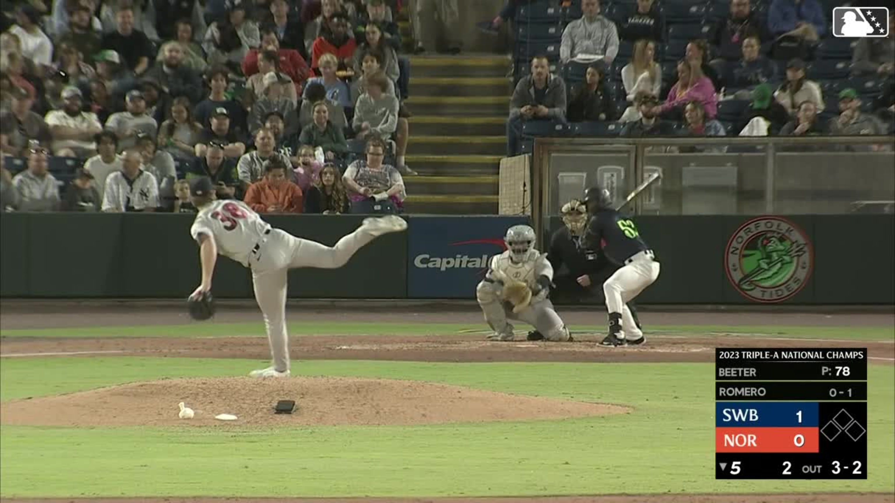 Clayton Beeter collects eighth strikeout | 04/14/2024 | RailRiders