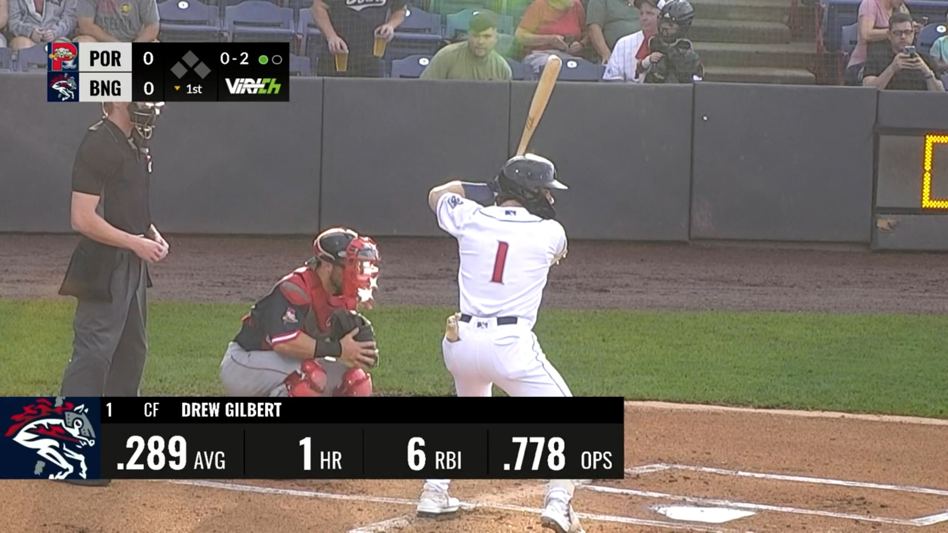 Drew Gilbert's three hit night, 08/17/2023