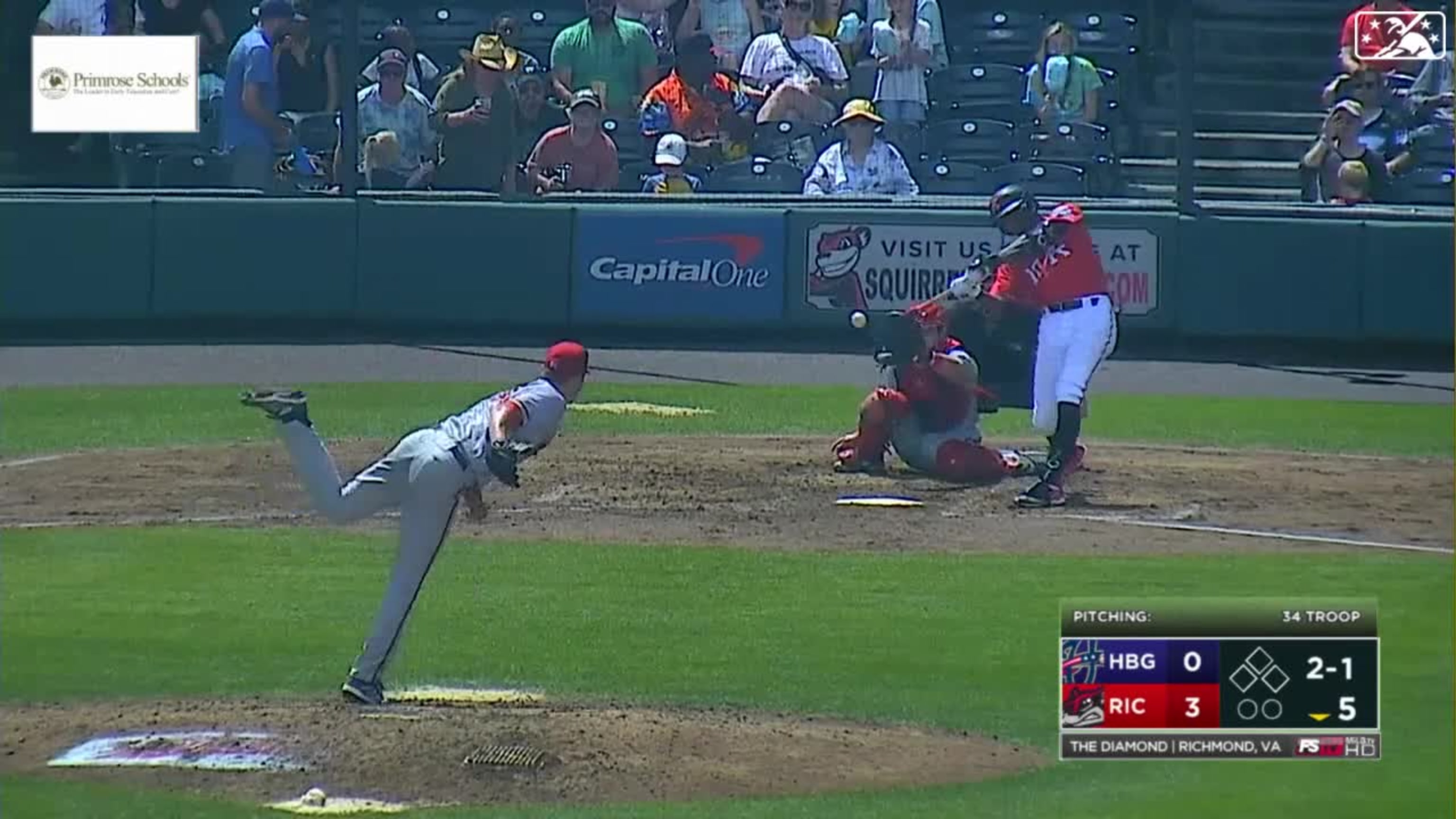 Richmond Flying Squirrels Marco Luciano (10) bats during an