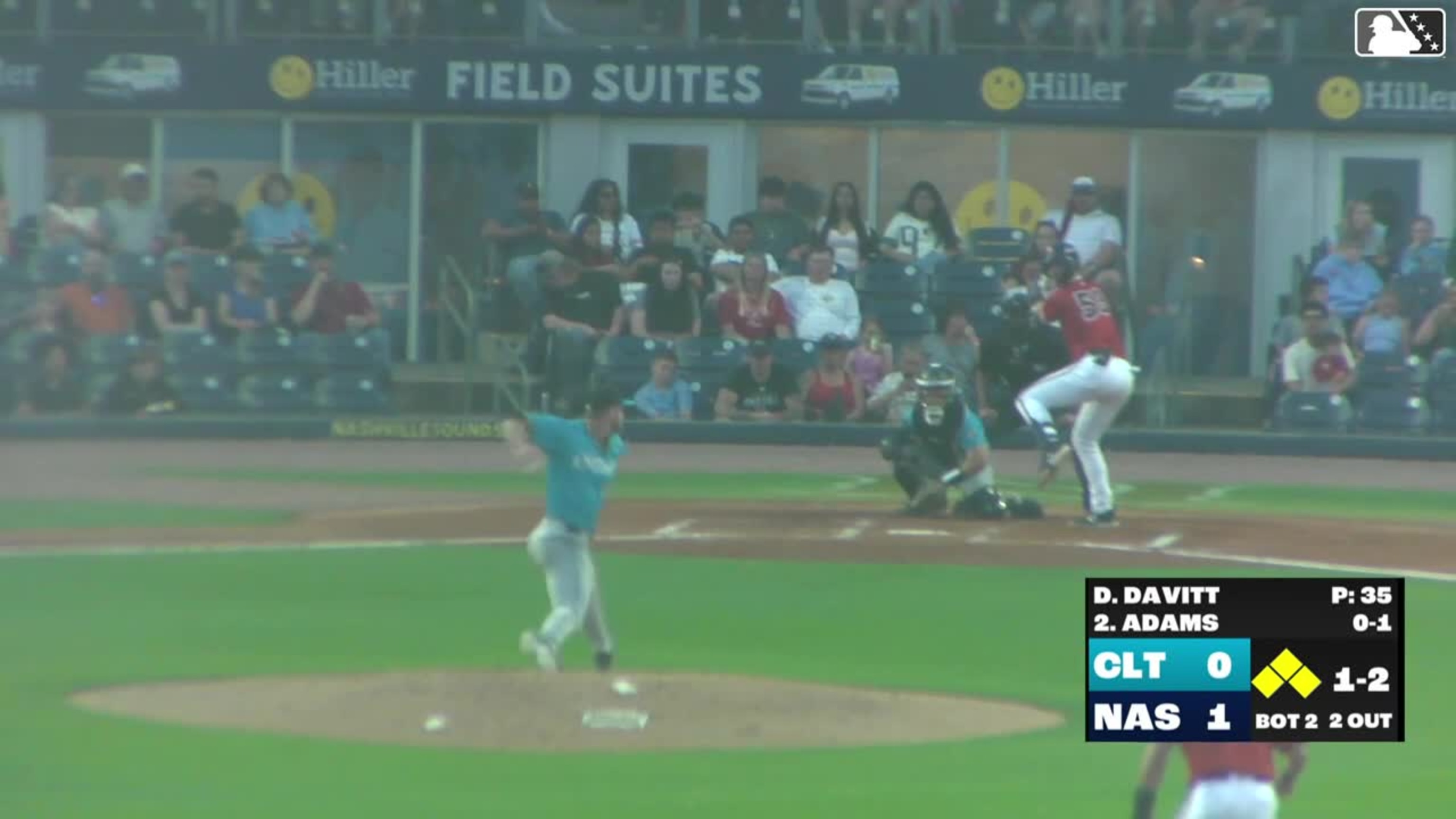 Luke Adams hits a grand slam (1) to left center field. Eddys