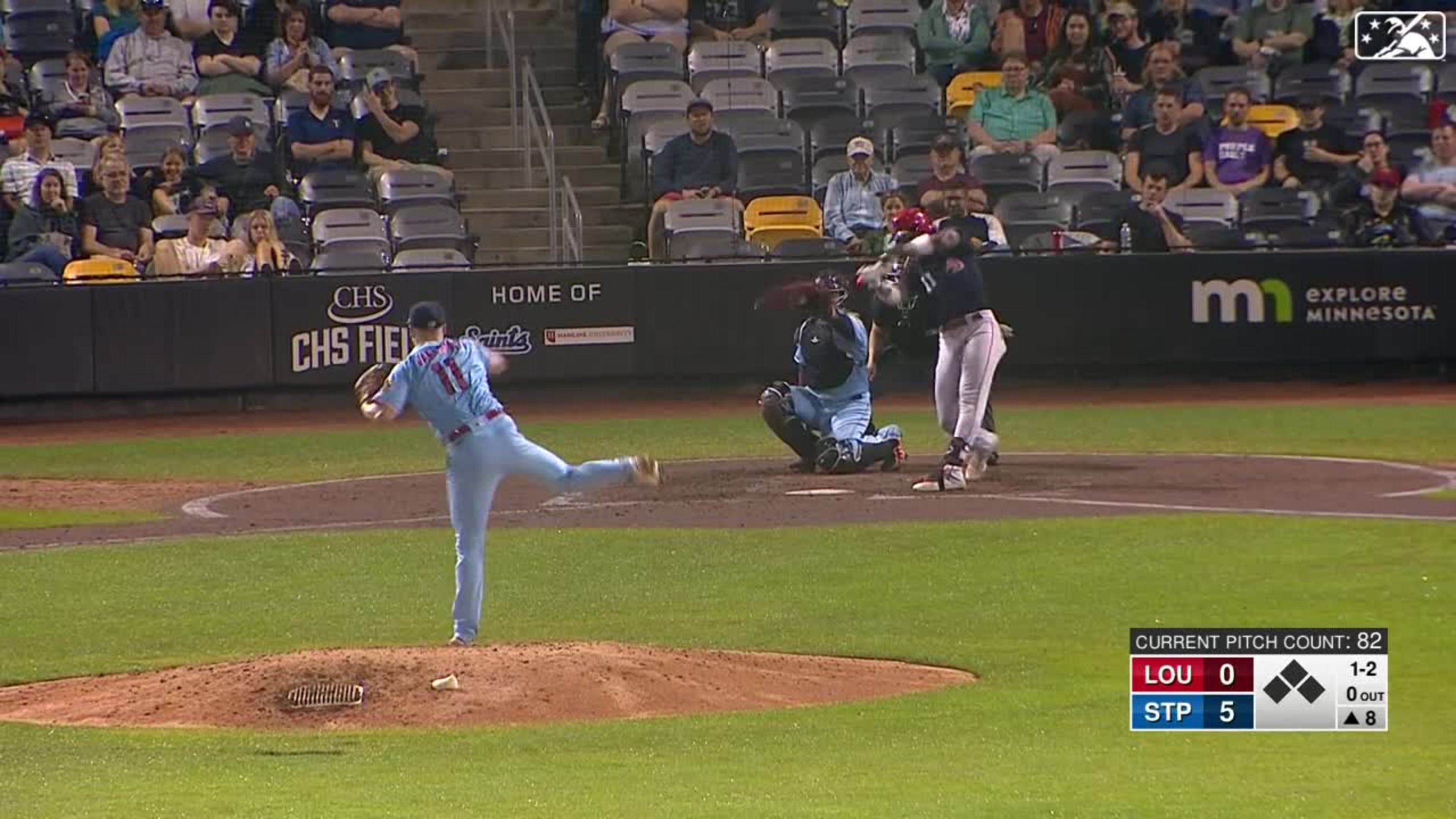 Minnesota Twins pitcher Louie Varland throws during the sixth