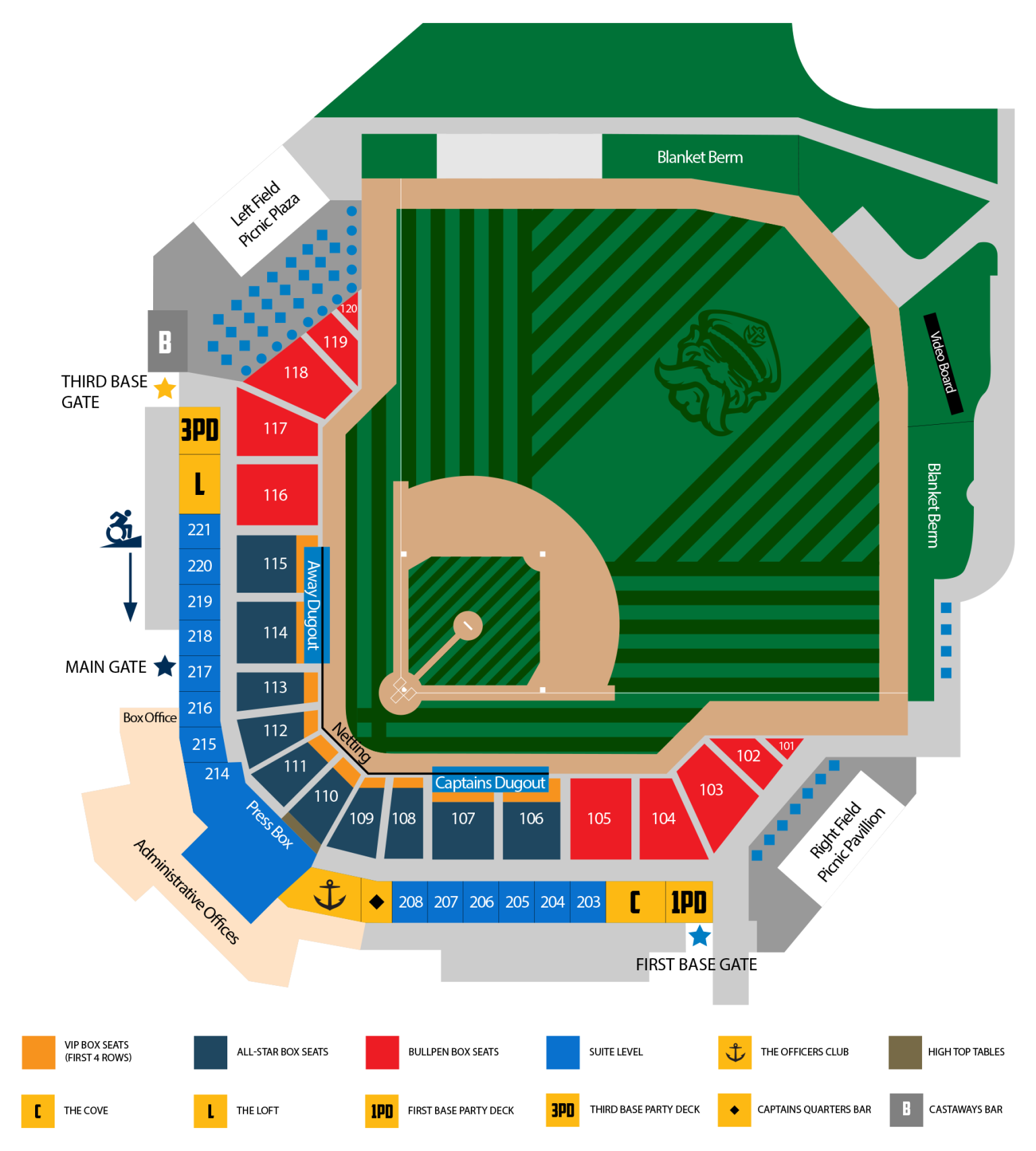 Classic Auto Group Park Stadium Map | Captains