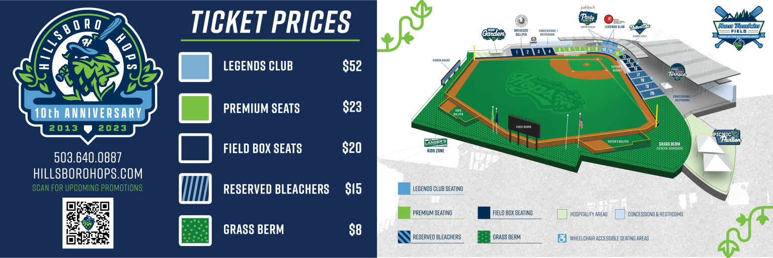 Hillsboro Hops Ron Tonkin Field Seating Chart Hops