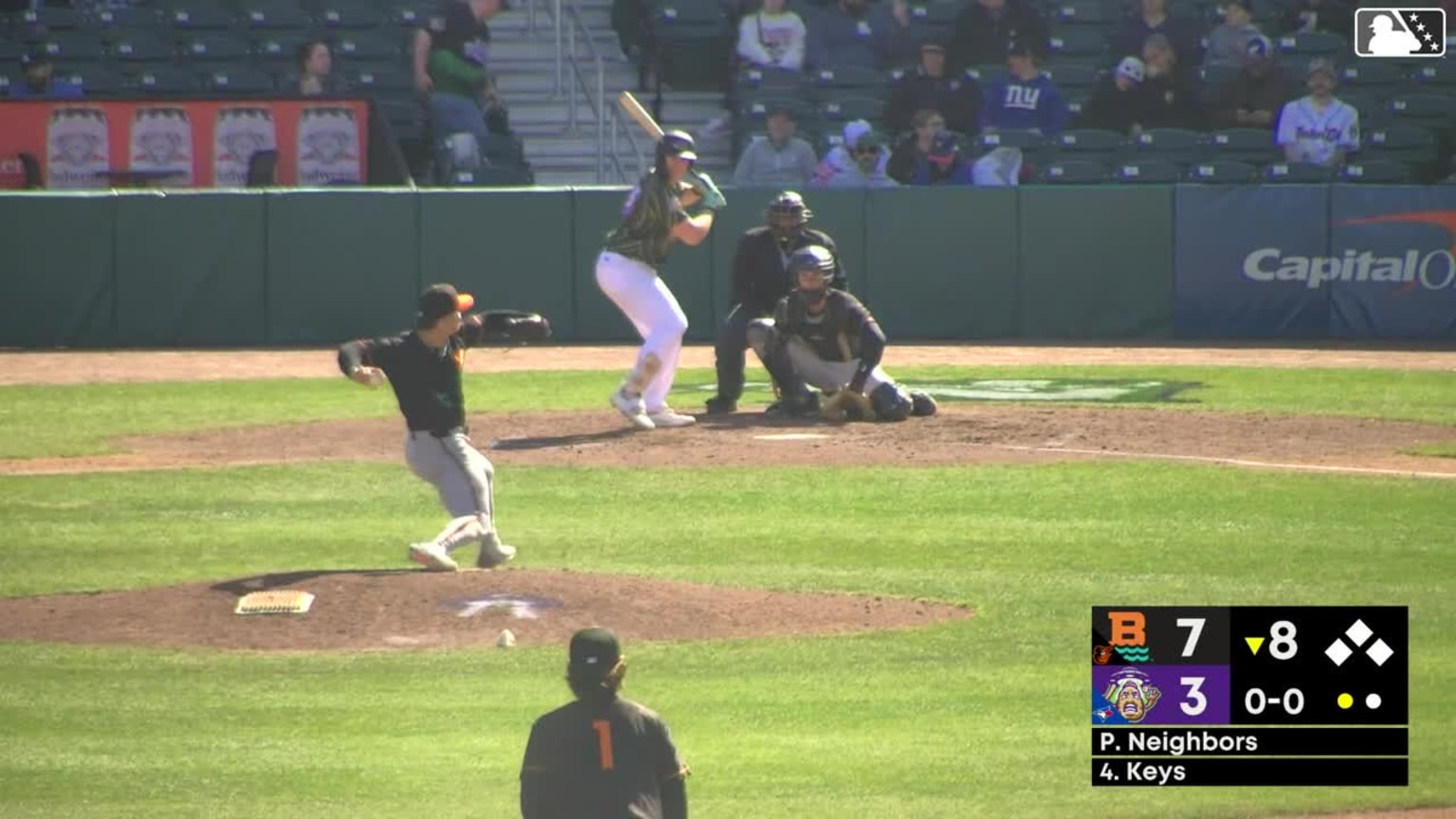 Tyson Neighbors In play, run(s) to Sean Keys | 04/18/2026 | MiLB.com