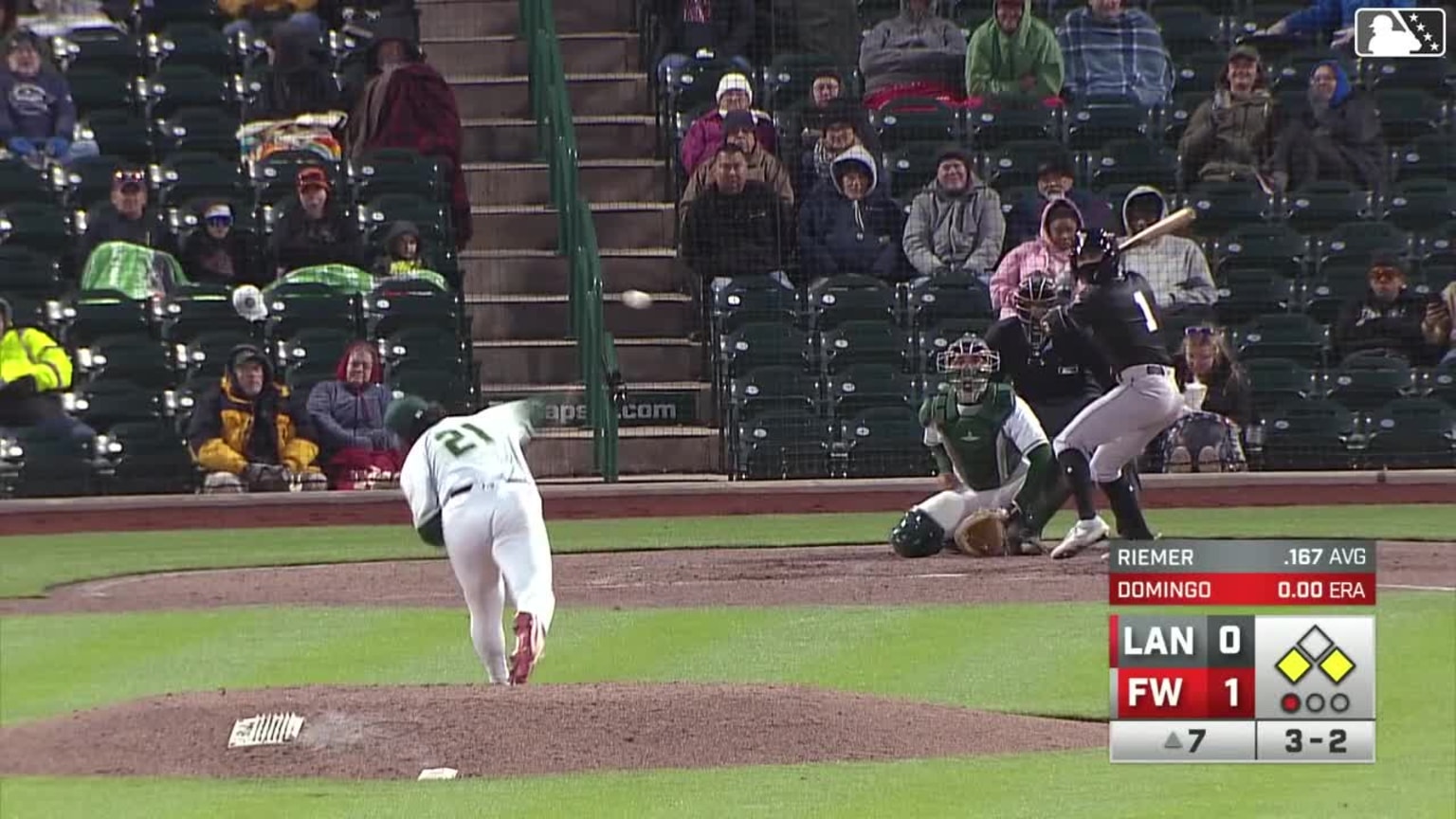 Justin Riemer out on a sacrifice fly to right fielder Kavares Tears ...