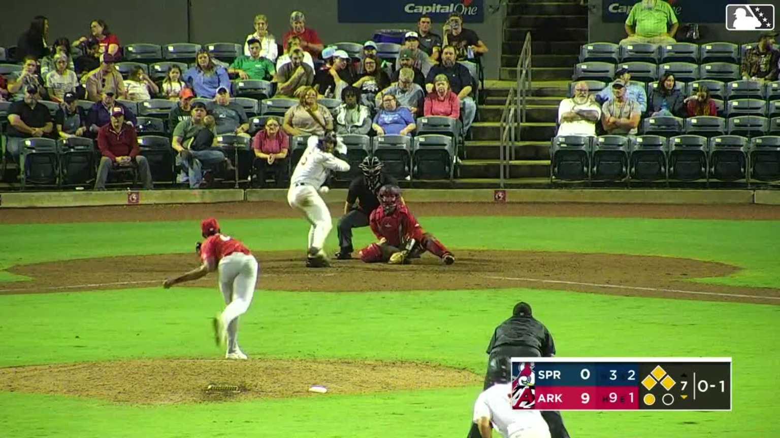 Charlie Pagliarini triples (2) on a sharp fly ball to left fielder Zach ...