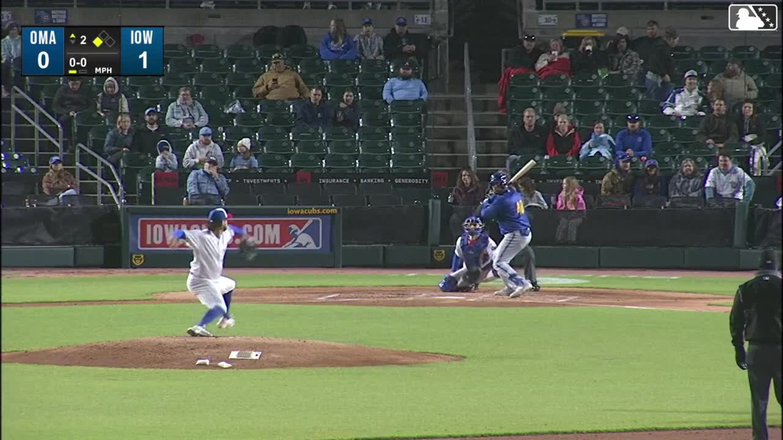 Elias Díaz flies into a double play, left fielder Brett Bateman to ...