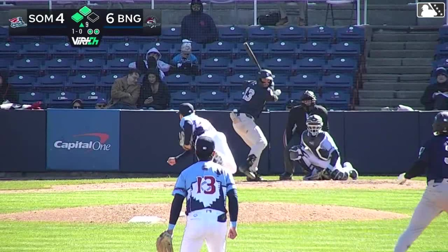 Coby Morales singles on a line drive to left fielder D'Andre Smith ...