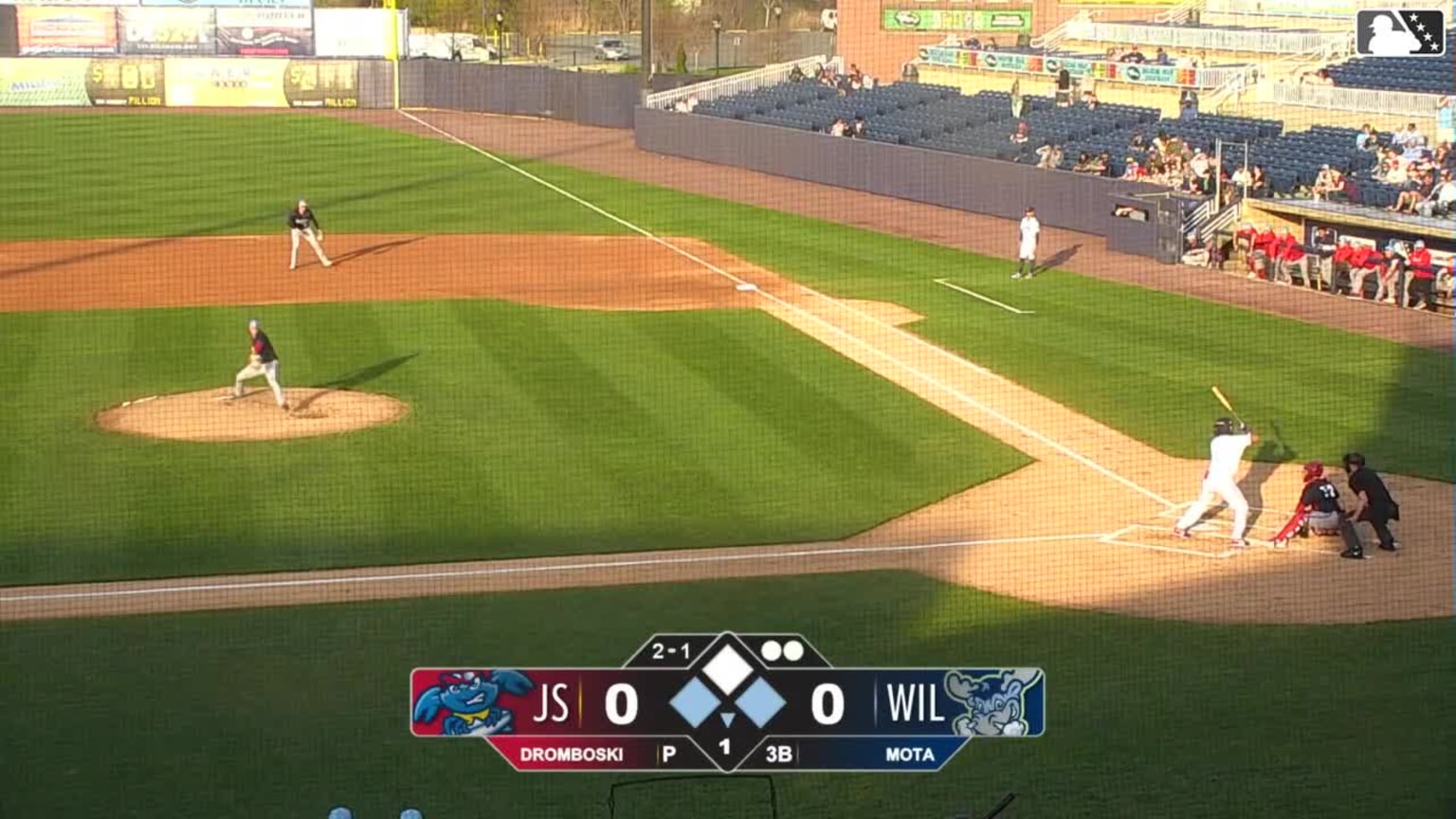 Jorgelys Mota singles on a ground ball to second baseman Nick Biddison ...