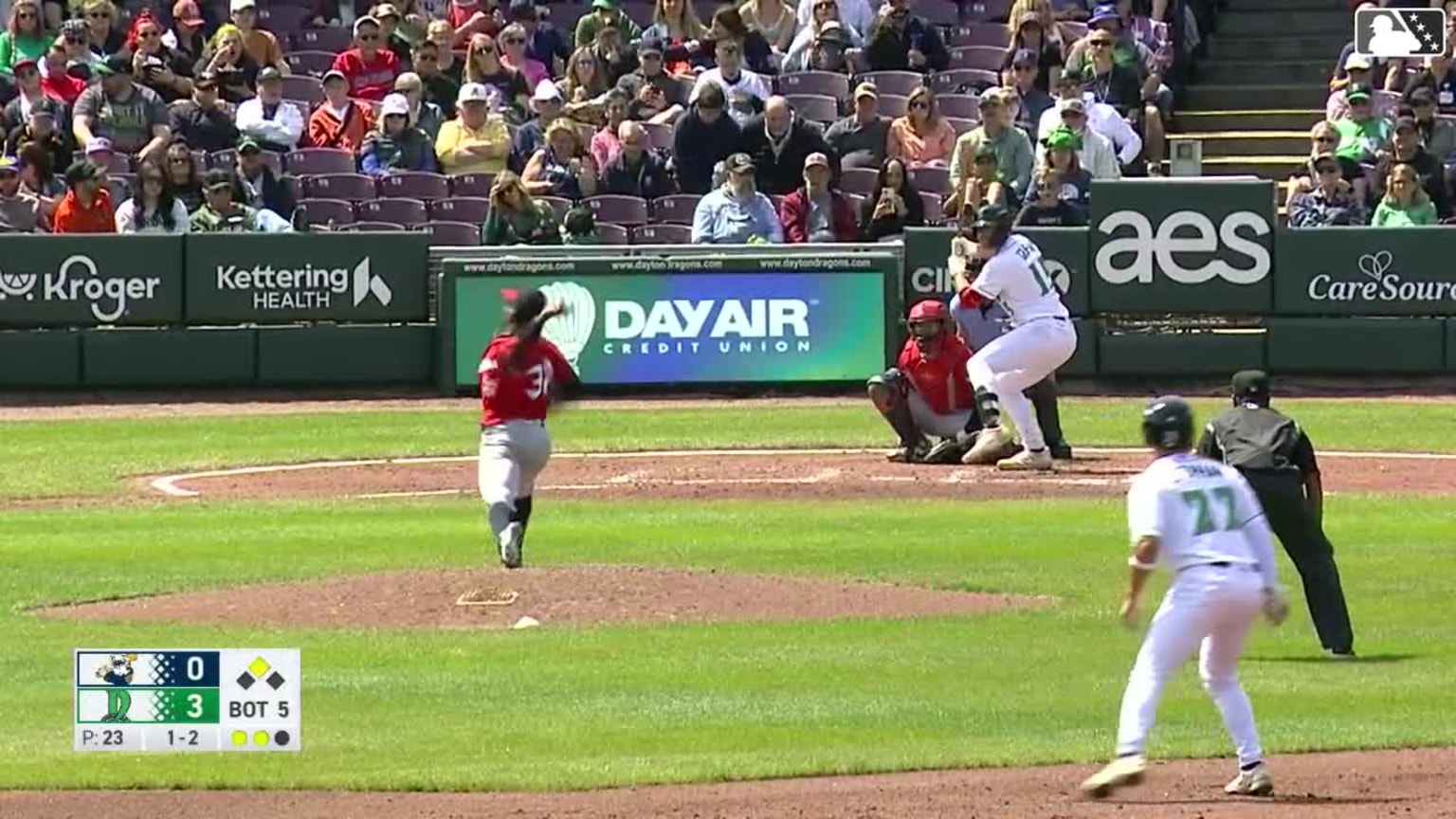 Carter Graham singles on a sharp line drive to left fielder Esteban ...