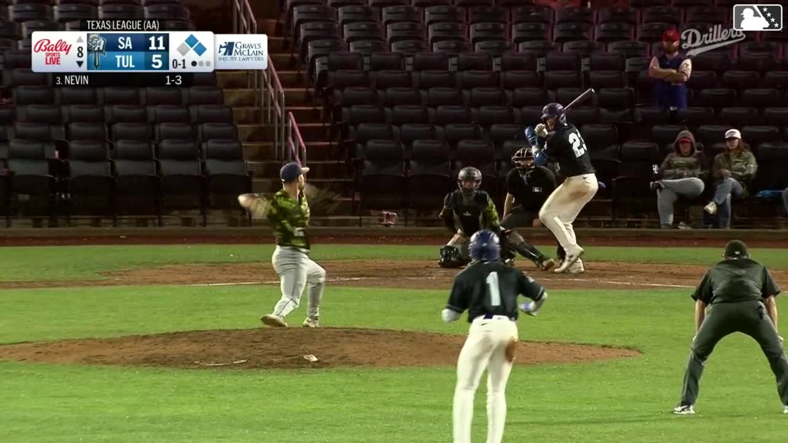 Kyle Nevin homers (1) on a fly ball to right center field. Kendall ...