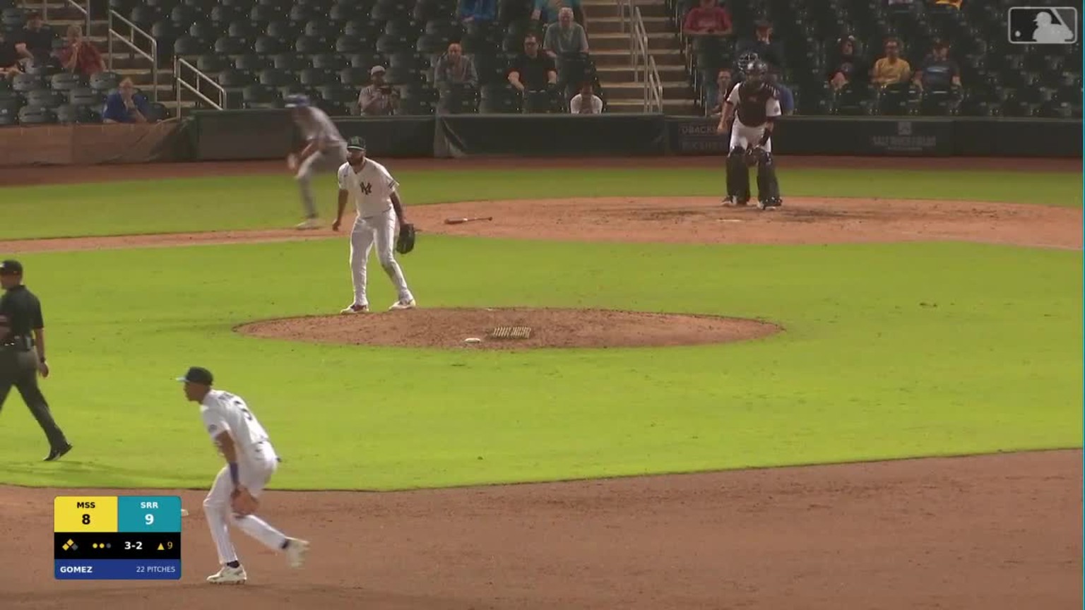 Jake Cook singles on a ground ball to second baseman Kyle DeBarge. Kade ...