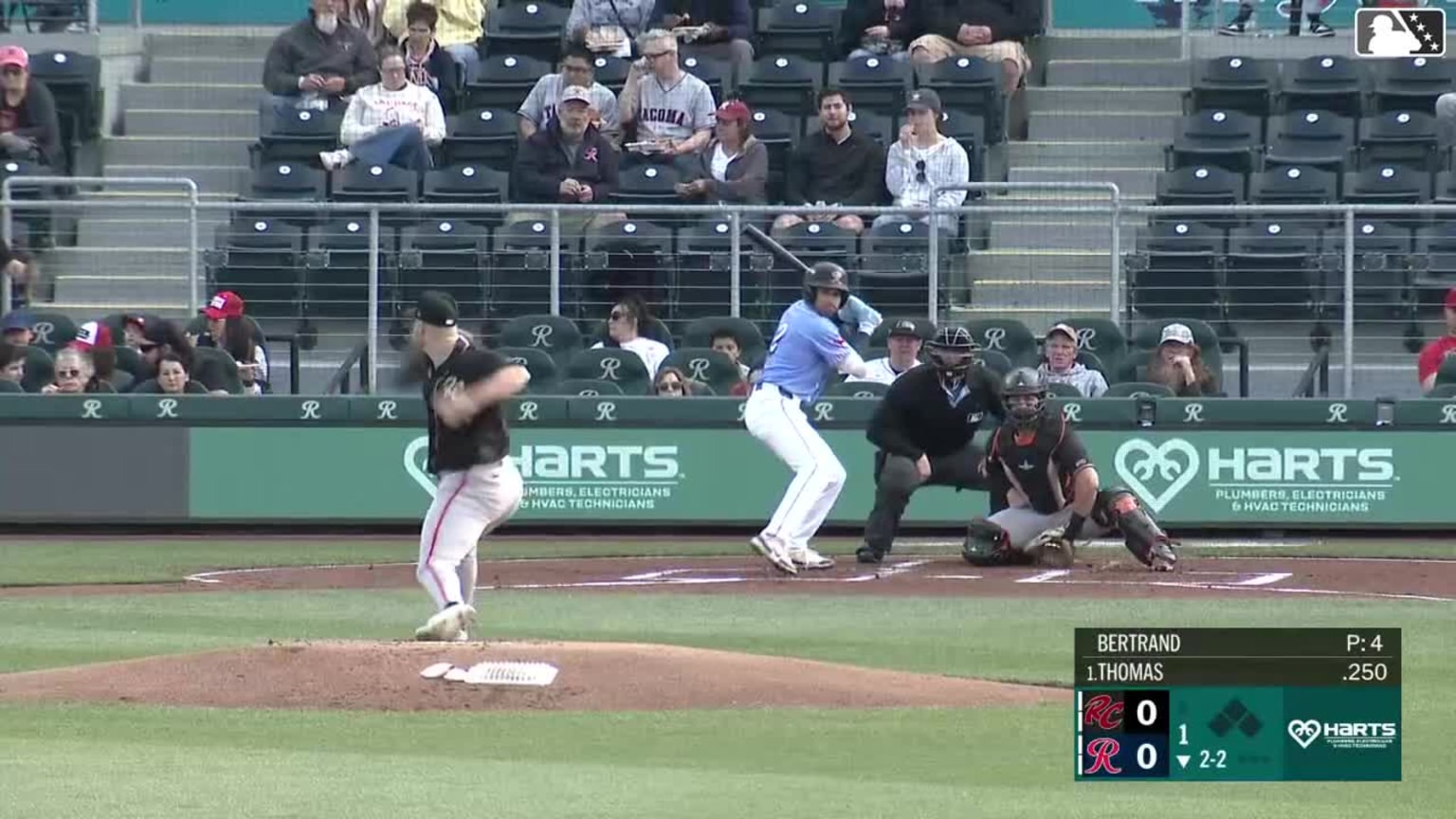 Rhylan Thomas homers (1) on a fly ball to right field. | 04/19/2026 ...