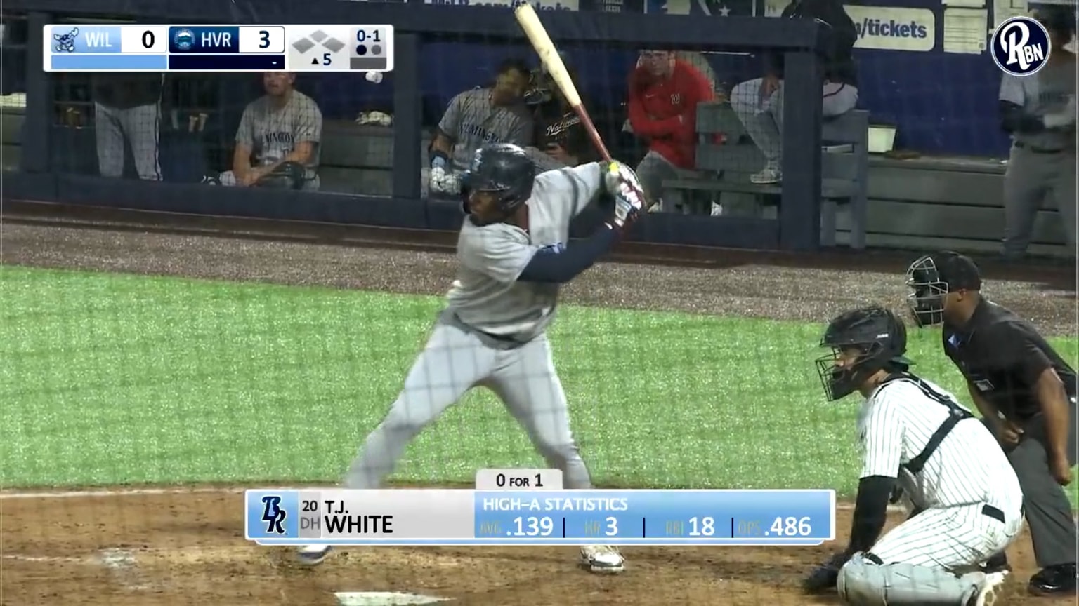 T.J. White crushes a solo home run 06/30/2024 Blue Rocks