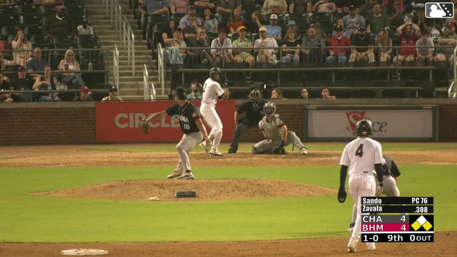 Samuel Zavala singles on a sharp line drive to right fielder Austin ...