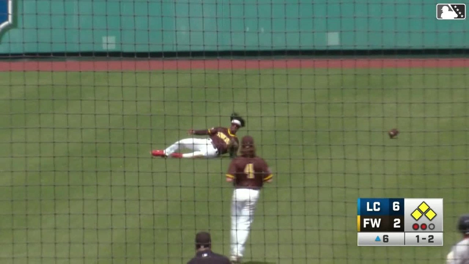 Padres No. 11 prospect Homer Bush Jr.'s sliding grab | 04/14/2024 | TinCaps