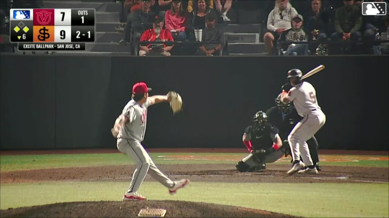 Cam Maldonado singles on a sharp line drive to left fielder Abdias De ...