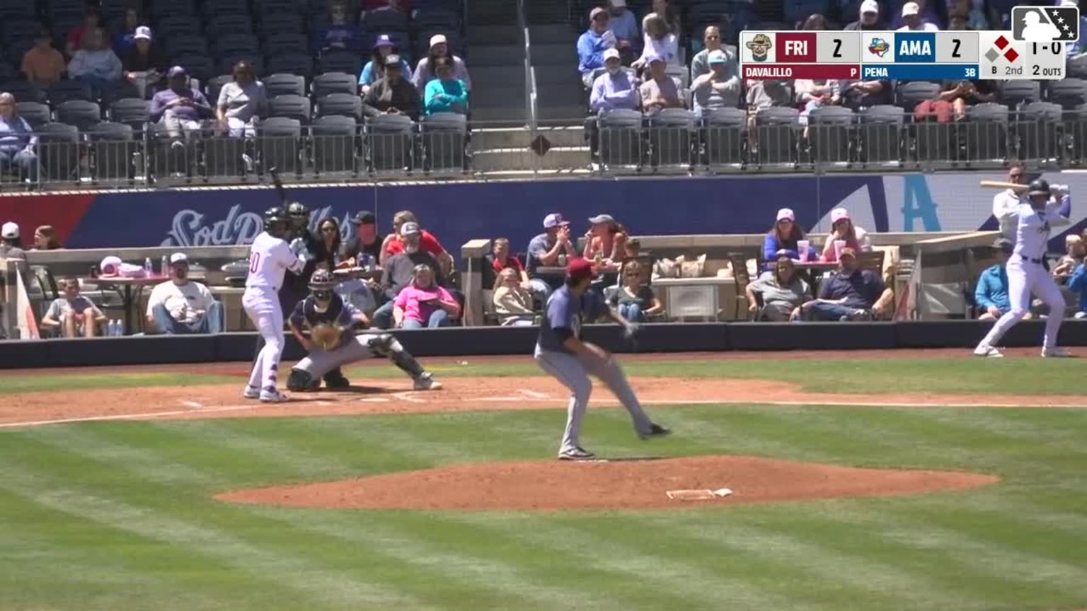 Manuel Pena singles on a line drive to right fielder Keith Jones II ...