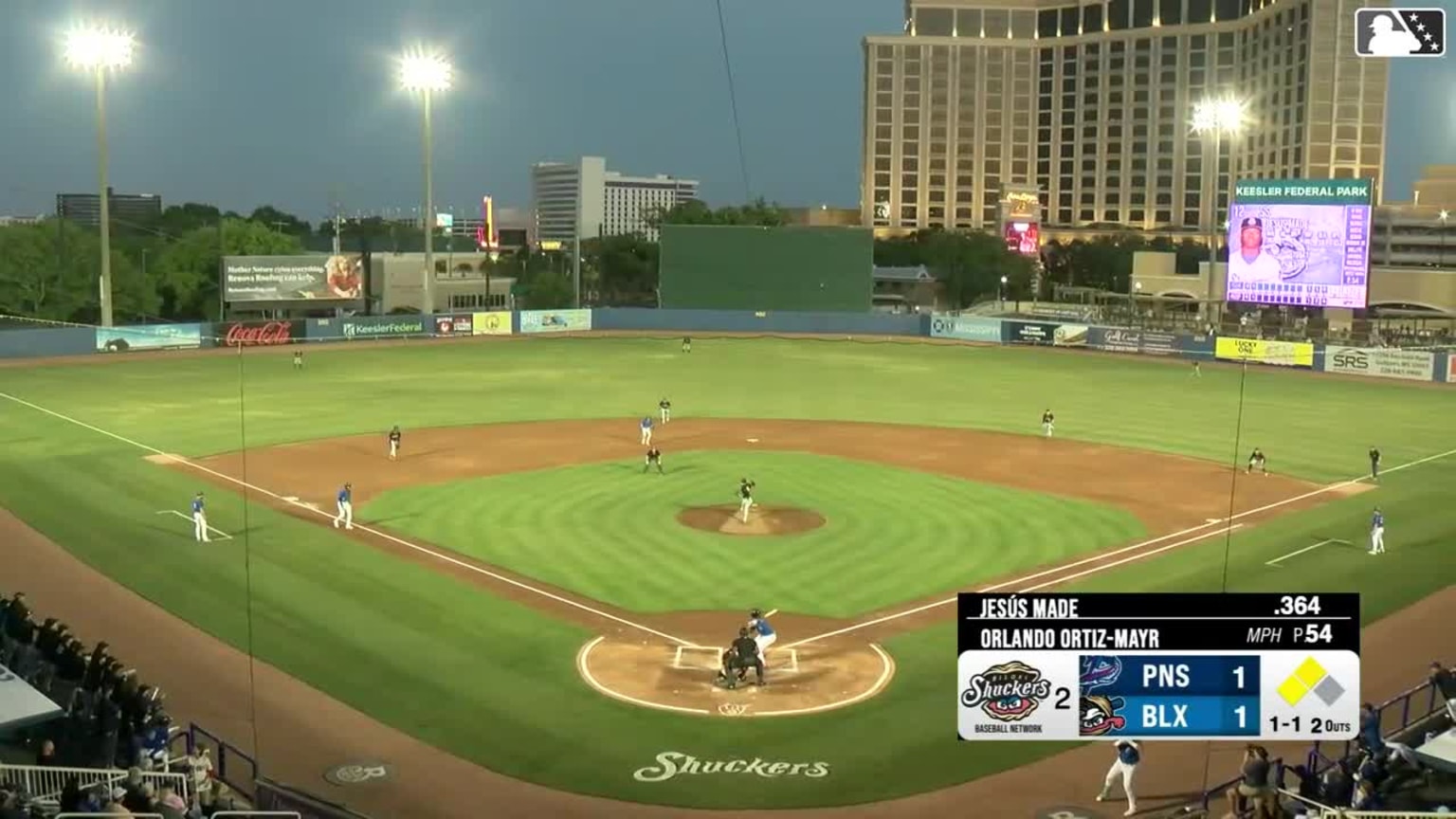 Jesús Made triples (2) on a line drive to right fielder Fenwick Trimble ...