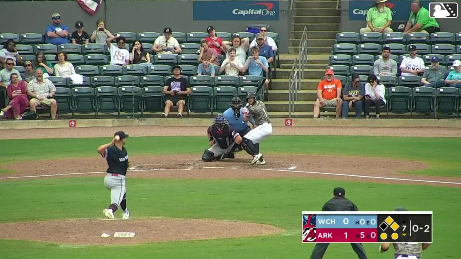 Blake Rambusch doubles (1) on a line drive to left fielder Hendry ...