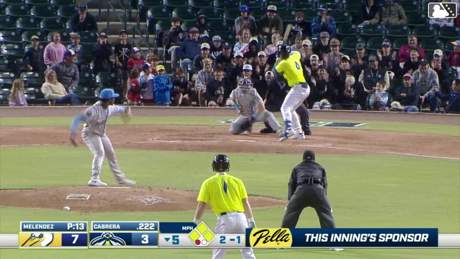 Roni Cabrera grounds into a force out, fielded by third baseman Cole ...